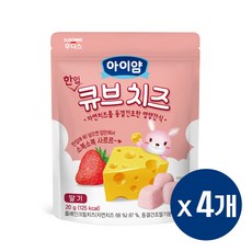 일동후디스 아이얌 한입큐브 치즈, 딸기, 20g, 4개