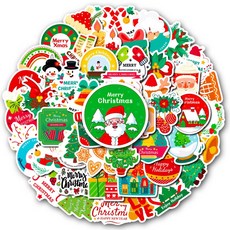 嗨購 50張 耶誕節 派對 DIY 櫥窗玻璃 裝飾 PP貼紙, T01041138