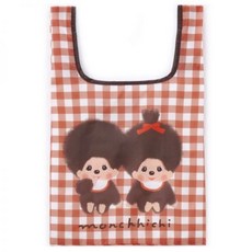 몬치치 에코백 시장가방 깅엄체크 장바구니 W32xH55xD12cm