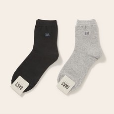 [백화점 정품] 닥스 숙녀양말 2족 선물세트 면중목 무지 21424