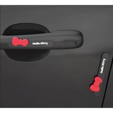 헬로키티 자동차 문콕방지 도어가드 실리콘 스티커 2P 정품인증, 1개, 블랙