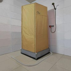 캠핑 간이 샤워장 야외 텐트 세차 워터백 물주머니 이동식 캠핑샤워백 바닥밀폐, 85x85x190cm 카키 패키지1, 1개