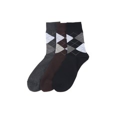 26SS 아가일 체크 장목 양말 3종 세트 DMSS6E012MU