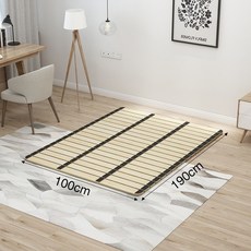 매트리스 깔판 지지대 접이식 프레임 원목 침대 저상형 받침대, 1x1.9m