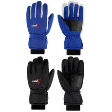 Jeere 2쌍 스키 스노우 장갑 따뜻한 겨울 장갑 조절 가능 방수 지퍼 장갑 남녀용 추운 날씨용(검정 파랑 L), 블랙, 블루