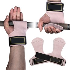 헬스 스트랩 남성용 데드리프트 쿠션 손목 루프 이중 가죽 리프팅 스트랩 역도용 헬스 리프팅 손목 랩, 1개, 핑크