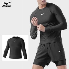 미즈노 남자래쉬가드 긴팔 티셔츠 수영복상의 빅사이즈 체형보정 비치웨어