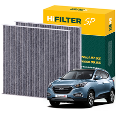 하이필터 현대 자동차 투싼 활성탄 에어컨필터, 2개, 뉴 투싼 IX (2세대 LM FL) HI-D004