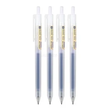 4Pcs 개폐식 젤 펜 세트 쓰기 용 블랙/레드/블루 0.5mm 리필 사무용품 학교 편지지, 04 Blue-4 Pen, 01 0.5mm