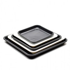 정사각 화분용 받침대 접시형 사각형 받침 다육이 화초 가드닝 미니호 14cm 1개입, (유광)화이트