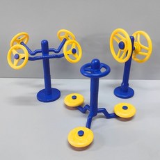 迷你微縮仿真健身運動器材扭腰漫步機模型 過家家場景配件 小擺件, 1個, 扭腰器-大轉輪-肩關節康復器【三件套】