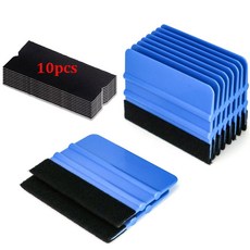 20 개/대 패브릭 펠트 자동차 창 필름 색조 도구 데칼 애플리케이터 스크레이퍼 벽지 스무딩 도구와 비닐 랩 스퀴지, 10 Blue with Felt