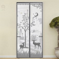퀸스콕 문 모기장(100x210cm) (그레이) 현관문모기장