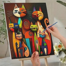 전문 예술용 프레임리스 디지털 페인팅 키트 예술적 선물 숫자로 그리는 그림 아크릴 물감 캔버스, 1. 1