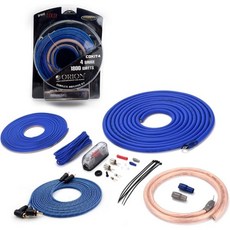 오리온 코발트 코킷4 완전 앰프 배선 키트 4게이지 와이어 1800W 고전류 증폭기 DIY 설치 케이블 퓨즈 홀더 스피커 RCA 포함, 4-Gauge, 4-Gauge