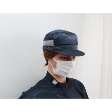 [제전 남자모자] 네이비 기본형 방진모 제전모자 작업모자 크린룸모자 무진모 반도체모자 크린용품, 남자모자, 1개