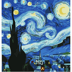 DIY 유화그리기 그림그리기 세트 유화페인팅 20x20, 17. 별이 빛나는 밤, 1개