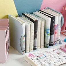 북트레이 철제 정리함 칸막이 길이조절 자바라 책꽂이, 블랙