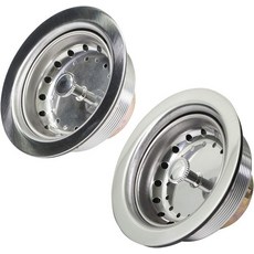 하이크래프트 9733-2 주방 싱크대3-12인치 스테인리스 스틸 배수 어셈블리 스트레이너 바구니 및 고무 스토퍼 2팩 포함, 3.5, Pack of 2