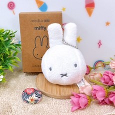 media媚點 miffy聯名絨毛化妝鏡，可愛造型，柔軟舒適，清晰鏡面, 媚點_miffy聯名絨毛化妝鏡（贈品標）