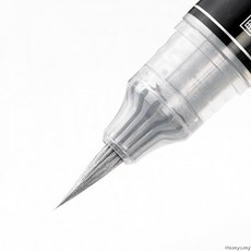 【CHL】PENTEL XGFH 金屬色 水性筆 科學毛筆 中字 抄經筆 模型上色 軟頭, 銀色, 1個