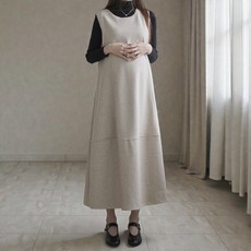 모멜트 울플레어 원피스 체형커버 임산부 임부복