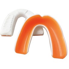 NORDITION 雙層運動牙套 - 護齒器 護牙套 成人/兒童(送收納盒) 台灣製 防磨牙 拳擊 泰拳 BJJ 跆拳道 護牙 護齒 泡熱水, 白橘色, 1套