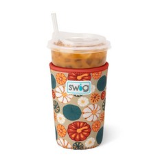 Swig Life 대형 아이스 컵 쿨리 887.5-946.4ml(30-32온스) 아이스 커피 컵 단열 슬리브 손잡이가 달린 네오프렌 단열 쿨리로 음료를 차갑게 유지(부활절, 가을 수확