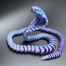 3D打印 蝰蛇 關節可動 仿真蛇 兒童玩具模型 80cm, 1個, 絲綢粉藍 眼鏡蛇 關節可動, 45cm 3D打印仿真玩具模型