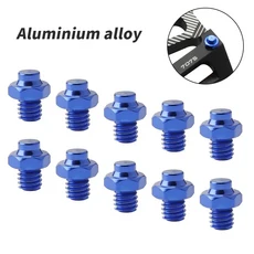 MUQZI 10pcs 페달 볼트 M4 페달 나사 스테인레스 스틸 알루미늄 합금 미끄럼 방지 핀 MTB 그립 핀 자전거 부품, [10] alloy Blue