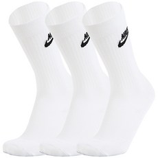 NIKE NSW Essential素色中筒襪 3雙, 白色的