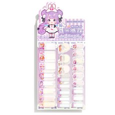 하영이네 다양한 모양 방수 네임 스티커 4장 세트, 퍼플 세트