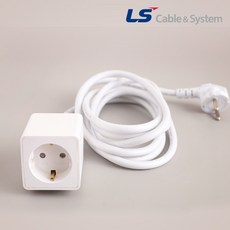 LS 멀티탭 연장코드 1구 3m 그레이 국산 캠핑용 전기 연장선, 5m, 1개
