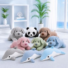 수아랑 여름 냉감 동물 바디필로우 시원한 쿨쿠션 안고 자는 인형 70cm 판다 돌고래 강아지, 판다 black