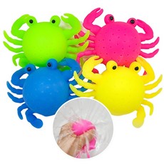 꽃게 말랑 물풍선 4종세트, 1세트, 옐로우+그린+핑크+블루