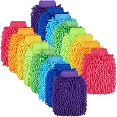 세차 장갑 와이퍼 자동차 청소 타월 먼지 제거 마이크로파이버 가정용 액세서리, 01 1Pc Color Random