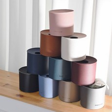 1+1 국내생산 인테리어 소품 가죽 원형 티슈케이스 두루마리 휴지 티슈 케이스 커버 보관함, 네이비