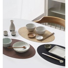 대나무 타원 롤 테이블매트 3color 우드 식탁매트, 내추럴우드(타원)