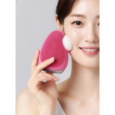 YAPAFA 실리콘 전동클렌저 세안기 모공 브러시 진동 클렌징기 무선 방수, 체리 핑크