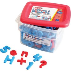 교육 인사이트 컬러 코딩 대문자 및 소문자 알파 자석과 수학 자석 24개의 문자 숫자 구두점 기호 세트 유치원 교실 필수품 3세+