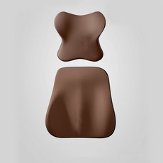 자동차용 라텍스 목 보호대 세트 차량용 허리 받침 베개 허리 등받이 시트, 2세트, 갈색, 자세교정