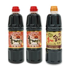 홍게맛장 소스 레드 900ml x 2개 + 홍게맛 송이간장 900ml 홍게 조미료 맛간장, 1세트, 2.7L