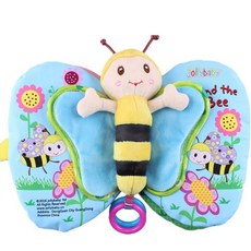 Jollybaby寶寶布書A5O蝴蝶蜜蜂，立體翅膀布書，嬰幼兒早教認知布書，立體布書玩具, 蜜蜂款』