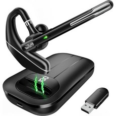Yukigefe 유키게프 블루투스 헤드셋 V53 무선 이어버드 1000mAh 충전 케이스 포함 96시간 통화 시간 핸즈프리 노이즈 캔슬링 헤드폰 및 이중 마이크로폰 컴퓨터 모바