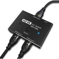 CABLEDECONN HDMI 2.1 울트라 HD 8K 고속 48Gbps 방향 스위치 어댑터 2인치 1out 8K@60Hz 4K@120Hz 컨버터 XBOX PS5 프로젝터 모니