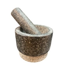 天然石材石臼搗缽組 手動研磨蒜泥器 香料研磨器 廚房料理工具，天然石材保留食材原味，輕鬆享受健康美味, 1套