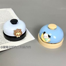 好玩 可愛卡通鈴鐺手按搶答鈴寵物傳喚鈴前臺上菜鈴餐桌鈴直播間成交鈴, 兩件裝【藍色+白色】+同款配件, 1個