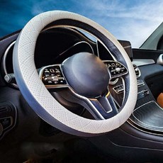 알뜰 370-380MM 핸들 실속 차량용 운전대 핸들커버 투톤 커버, 하바나브라운