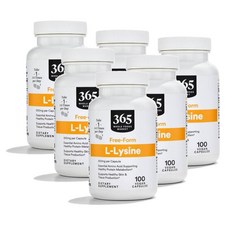 365홀푸드마켓 엘라이신 500mg 프리폼 필수아미노산 캡슐 365 Whole Foods Market L-Lysine, 100정, 6개