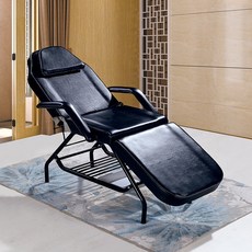 美興折疊床按摩床便攜式手提推拿床針灸理療床紋身紋繡美容床美容床 折疊美容床 推拿床 整脊床 指壓床 理療床, 1個, 黑色升級款 送枕頭跟盆子